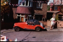 My Spartan (mum to one side) - flags were for the Queens Jubilee street party